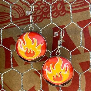 Trader Joe’s earrings 25mm bonfire